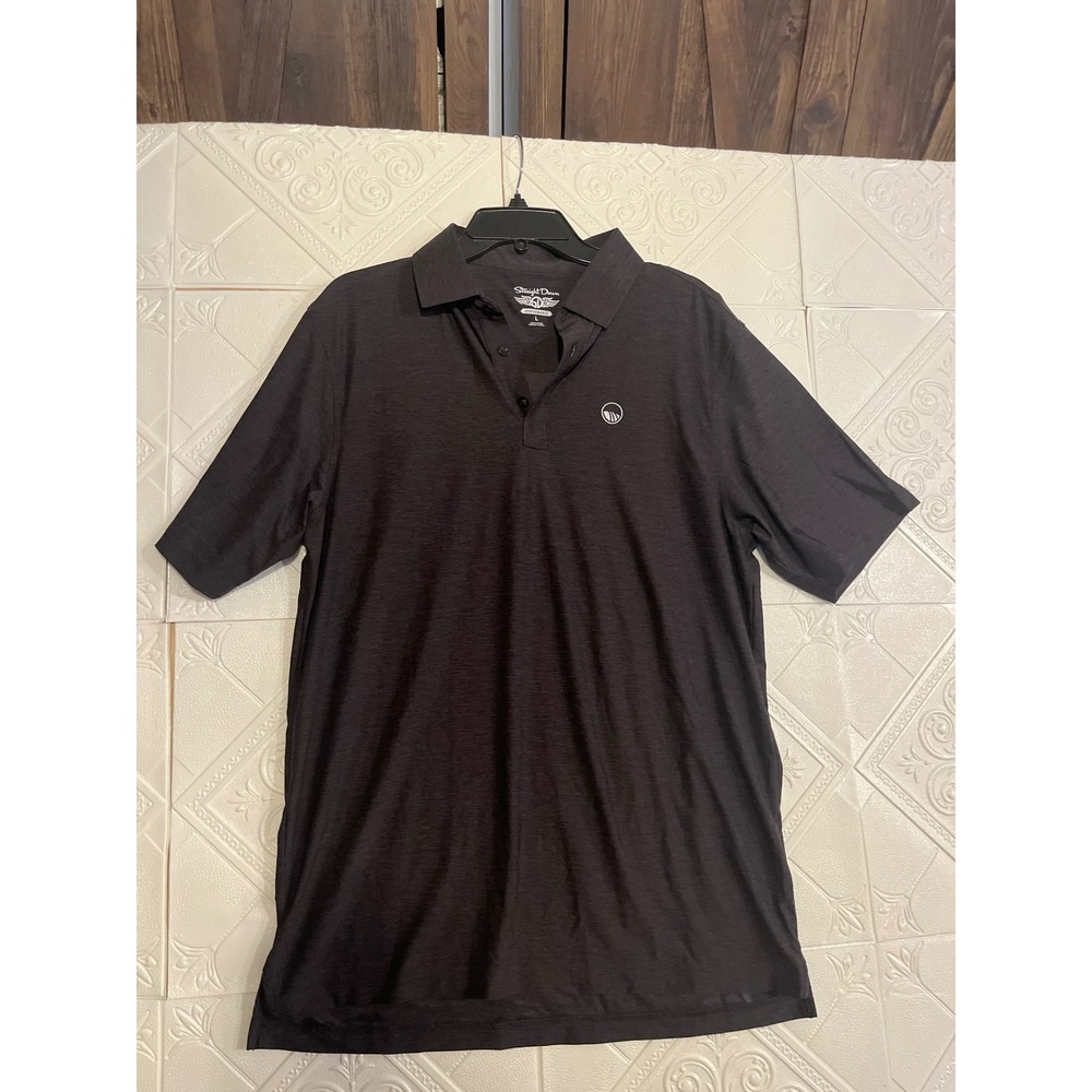 Straight Down Performance Mens Charcoal Heather Gray‎ Short Sleeve Golf Polo L
